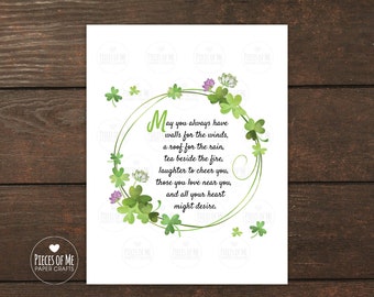 Irish Blessing card, Irish Prayer, New Home, Housewarming, Wedding, Anniversary, Engagement, Retirement, Birthday, Happy St. Patricks Day