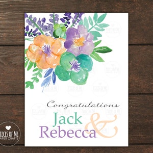 Personalized Wedding card for couple, Custom, Customized, Congratulations, Engagement, newlywed, bridal shower, lesbian, same sex, gay