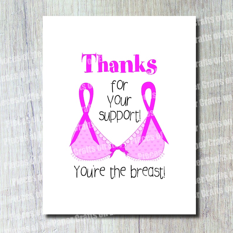 Breast Cancer Thank You Card You re The Breast Etsy