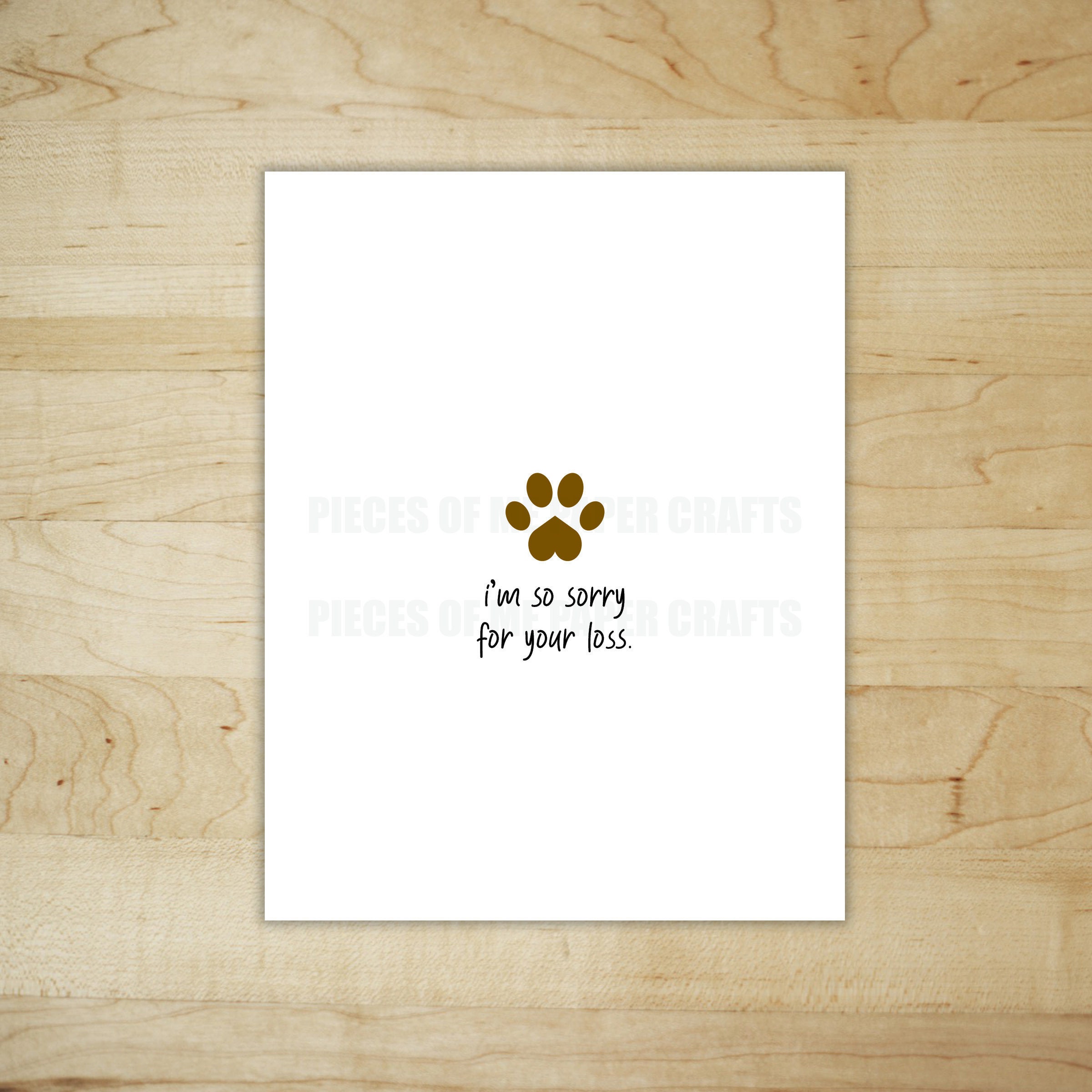 Dog Sympathy Card Cat Sympathy Pet Sympathy Card Sorry For Etsy