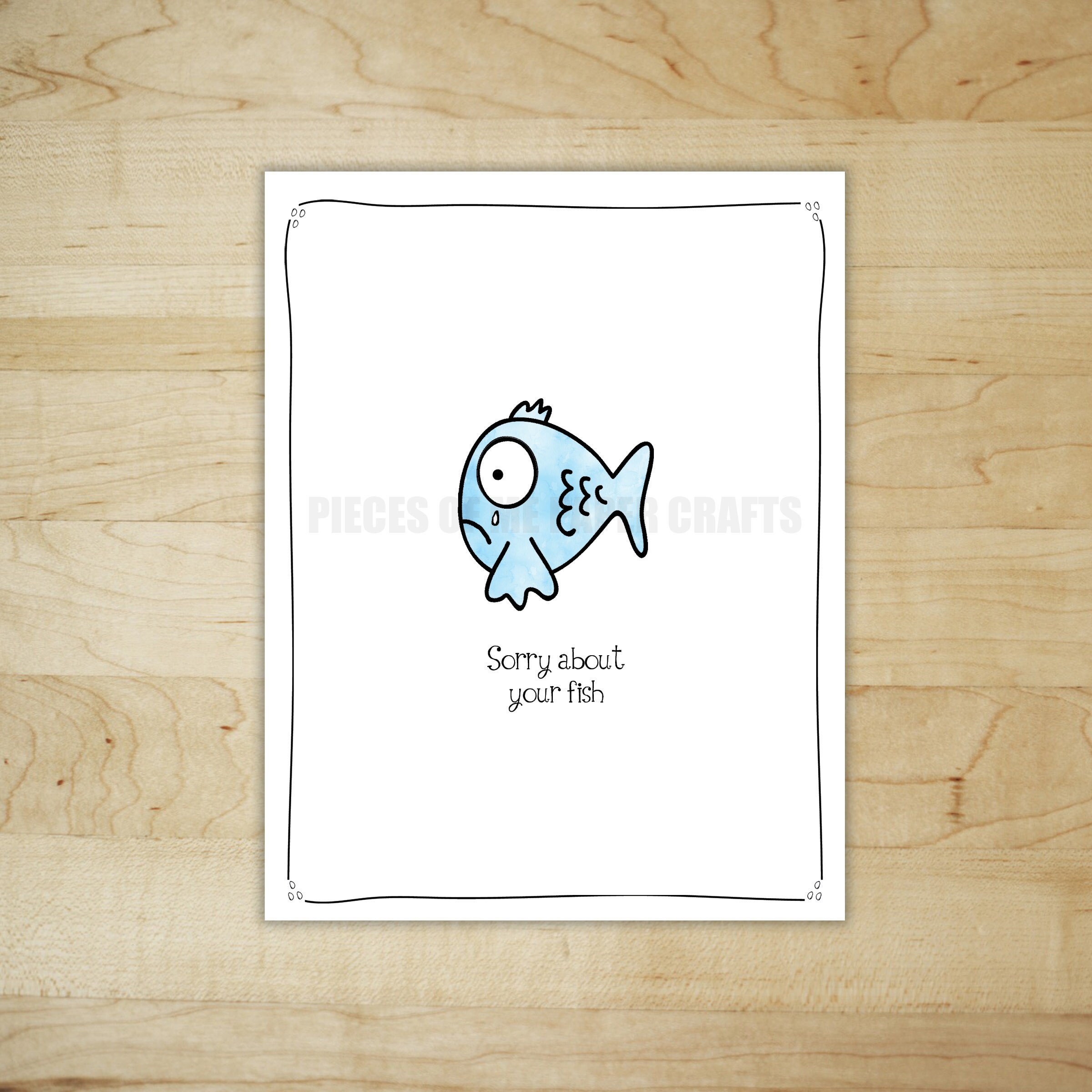 Sorry About Your Fish Fish Sympathy Card Pet Sympathy Card Etsy Singapore