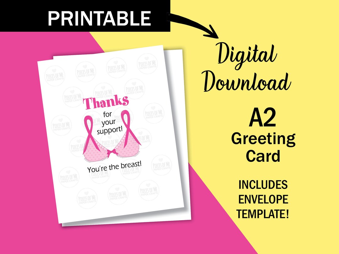 breast-cancer-thank-you-greeting-card-printable-instant-download-you-re-the-breast-youre-the-best-thanks-for-your-support-funny-survivor-etsy for Free Printable Breast Cancer Cards Breast Cancer Thank You Greeting Card, Printable Instant Download, You're the Breast Youre the Best, Thanks for Your Support, Funny Survivor - Etsy for Free Printable Breast Cancer Cards