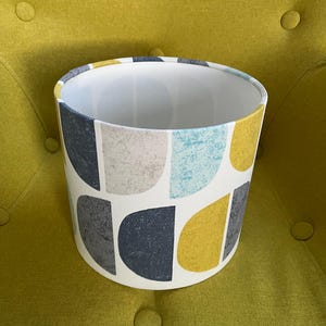 Luna Geometric fabric lampshade
