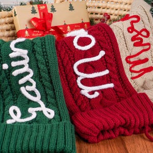 Family Stocking, 2025 Knitted Christmas Stockings with Name, Personalized Christmas Stocking, Xmas Stocking, Holiday Stocking, Holiday Decor