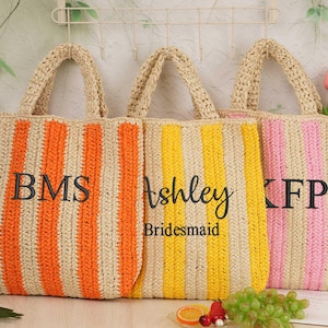 Brautjungfer Geschenke Tasche, Brautjungfer Geschenke Tasche, Brautjungfer Geschenke Tasche, Personalisierte Strandtasche, Raffia Strandtasche, Brautjungfer Geschenke, Sommer Hobo Taschen, Junggesellinnenabschied Taschen