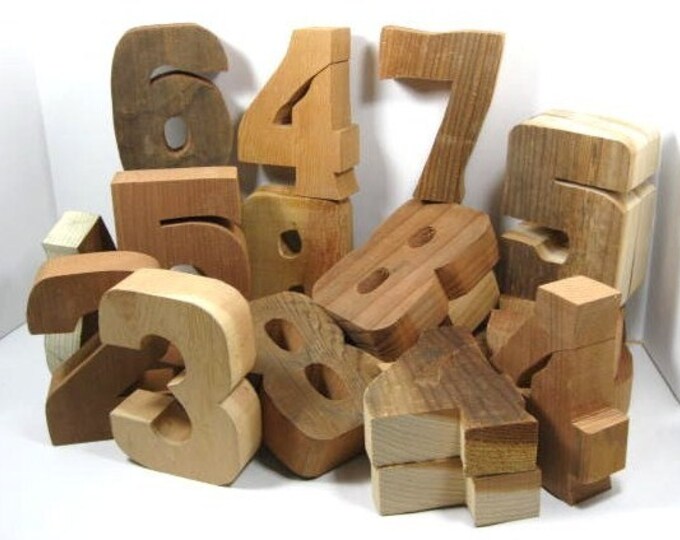 Wooden Numbers Blocks Etsy