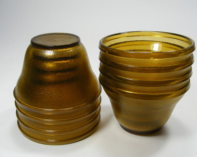 Vintage Dessert Cups Restaurant Style Amber Plastic Ice Cream Etsy