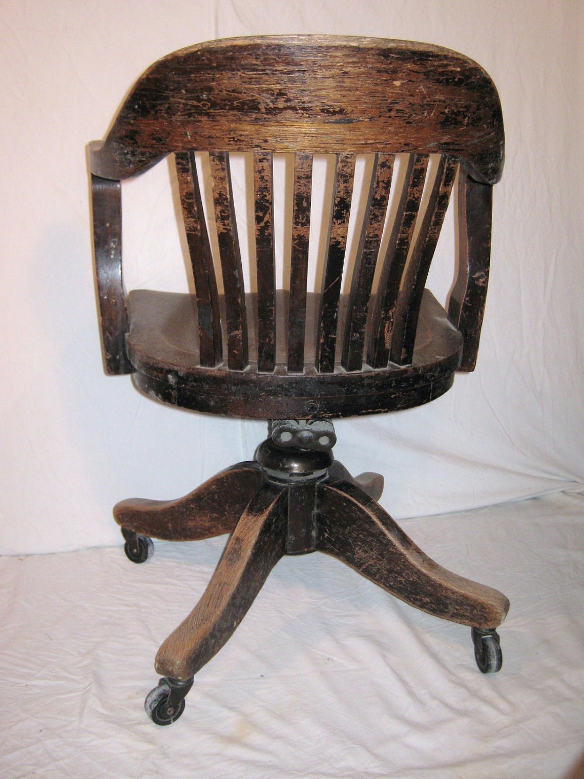 Bankers Chair Vintage Heavy Wood from 1930 or 40s Office Desk Etsy