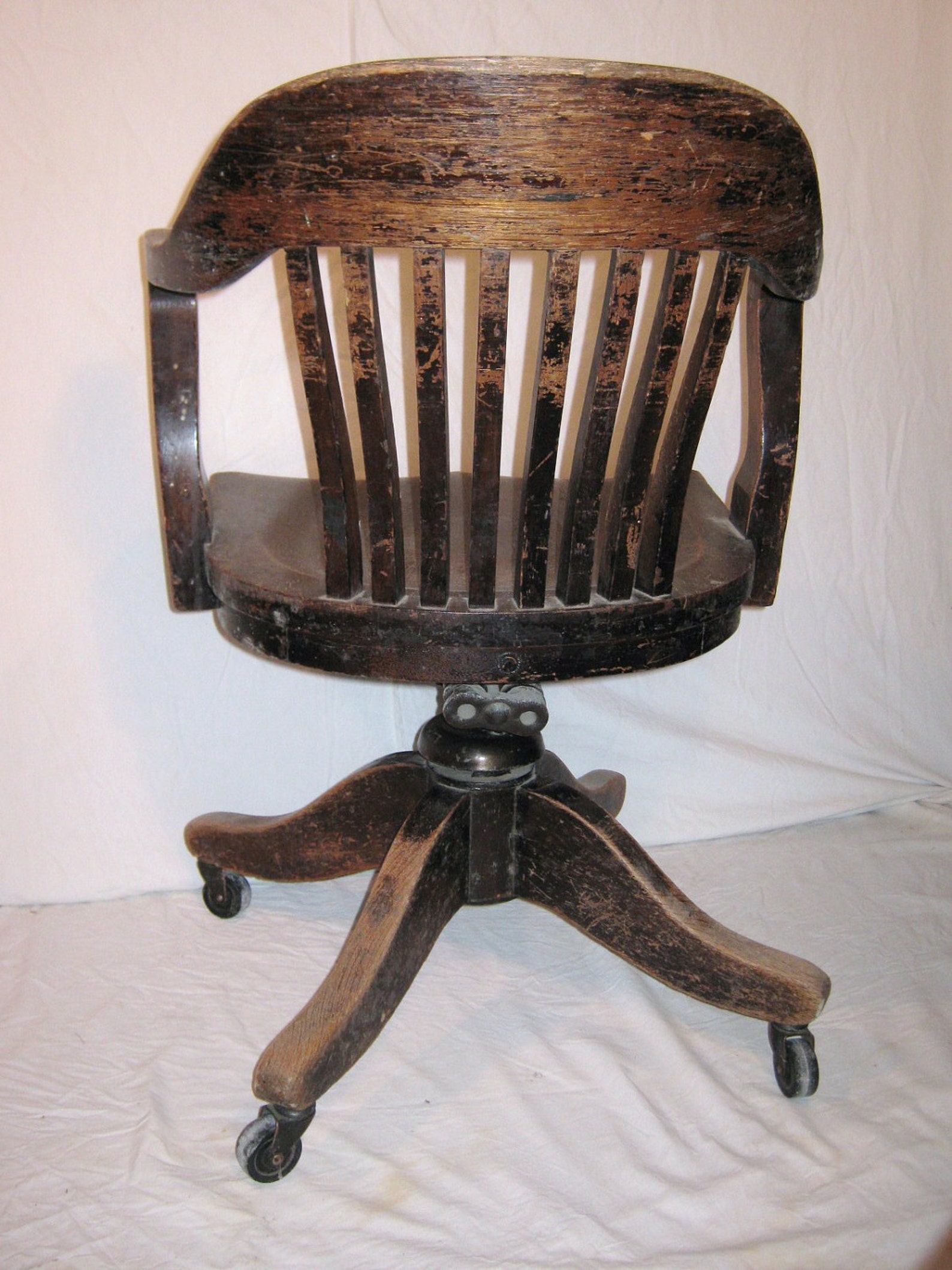 Bankers Chair Vintage Heavy Wood from 1930 or 40s Office Desk Etsy