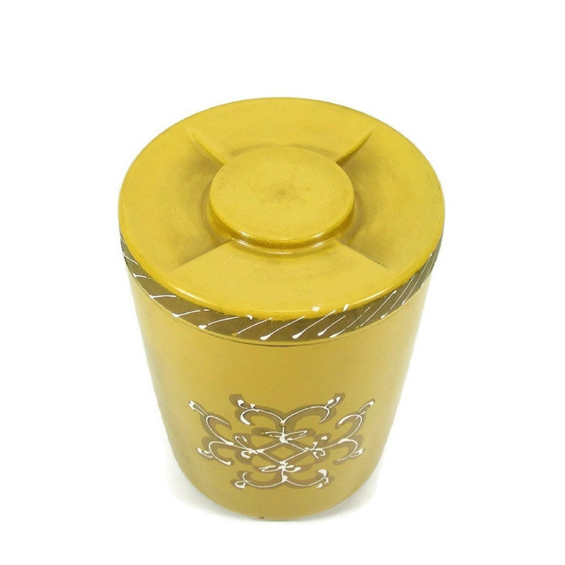 Vintage Canister Set of 4 Gold and Black Canisters Nesting Etsy