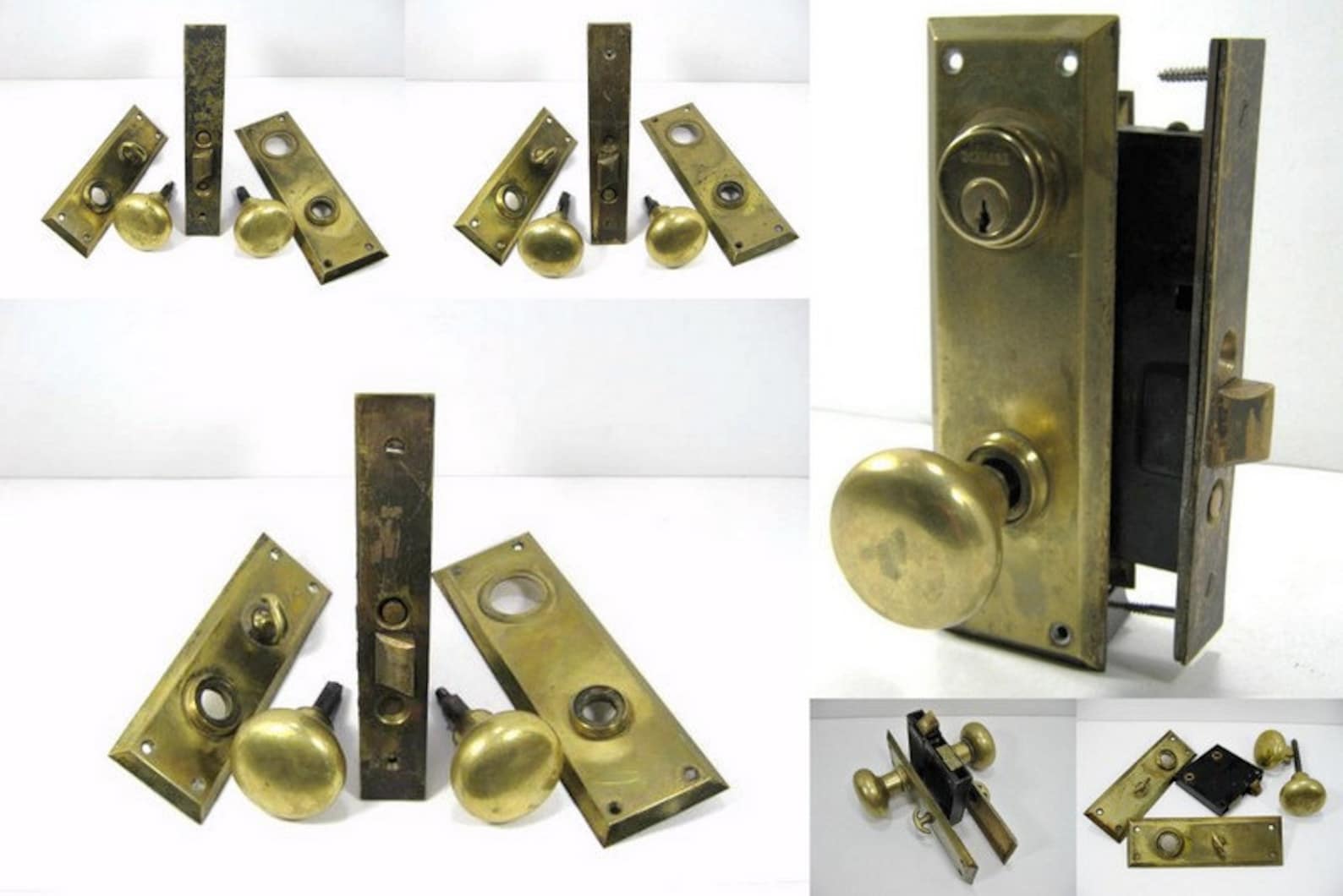 Antique Brass Door Hardware Locksets Lot of 13 sets Etsy