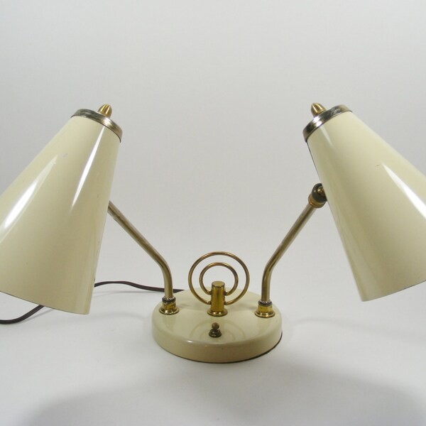 Twin Arm Goose Neck Lamp with Metal Shades Dual Goose Neck Lamp