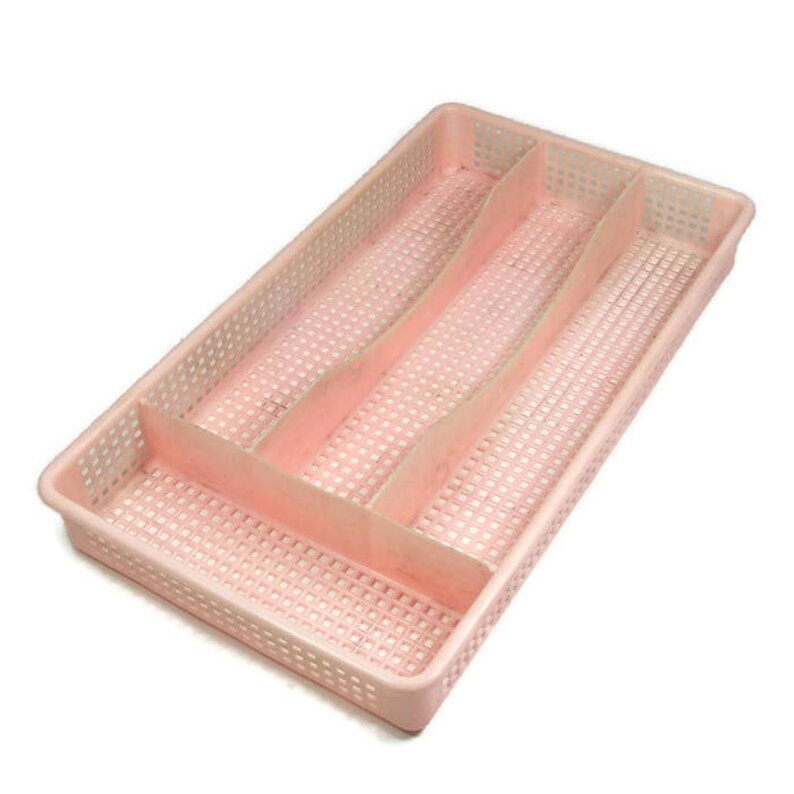 Pink Drawer Organizer Small Utensil Holder Kitchen Flatware Etsy