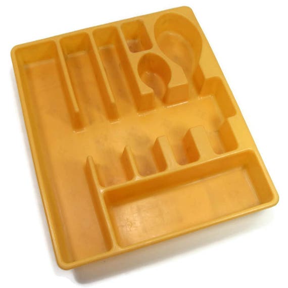 Kitchen Drawer Divider Organizer Utensil Holder Harvest Gold Silverware Tray