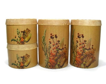 Vintage Set of 4 Metal Canisters by Cheinco
