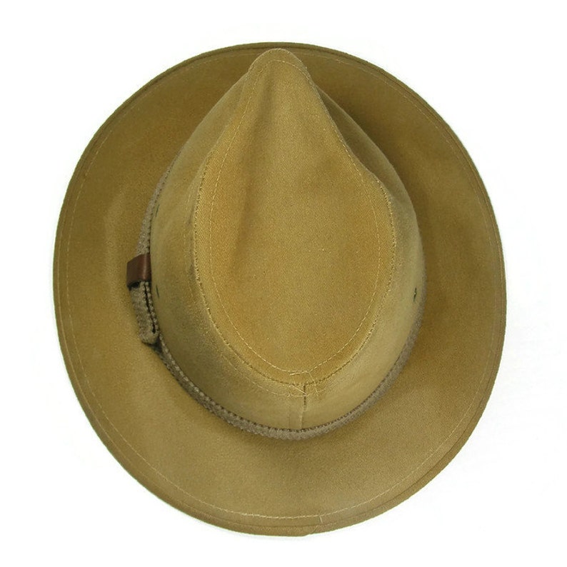 Khaki Fedora Vintage Men's Hat Size Small Brushed Cotton Etsy