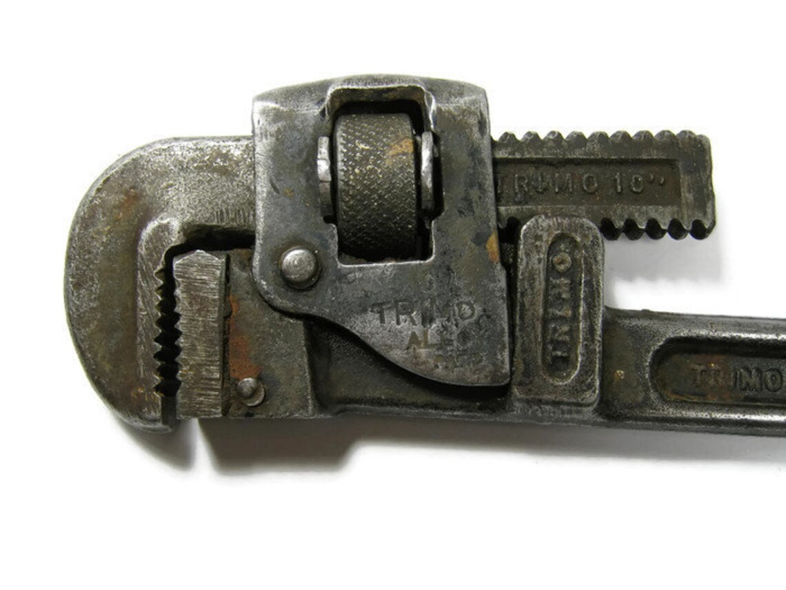 Trimo Pipe Wrench 10 inch Alloy Steel vintage INDUSTRIAL art Etsy