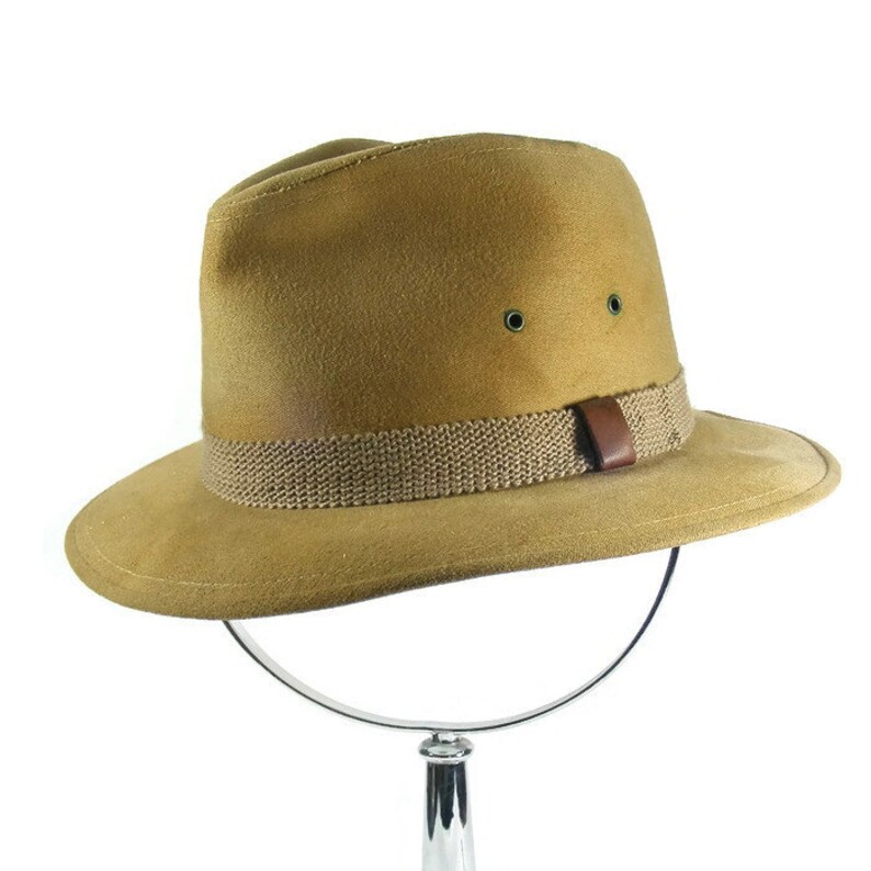 Khaki Fedora Vintage Men's Hat Size Small Brushed Cotton Etsy