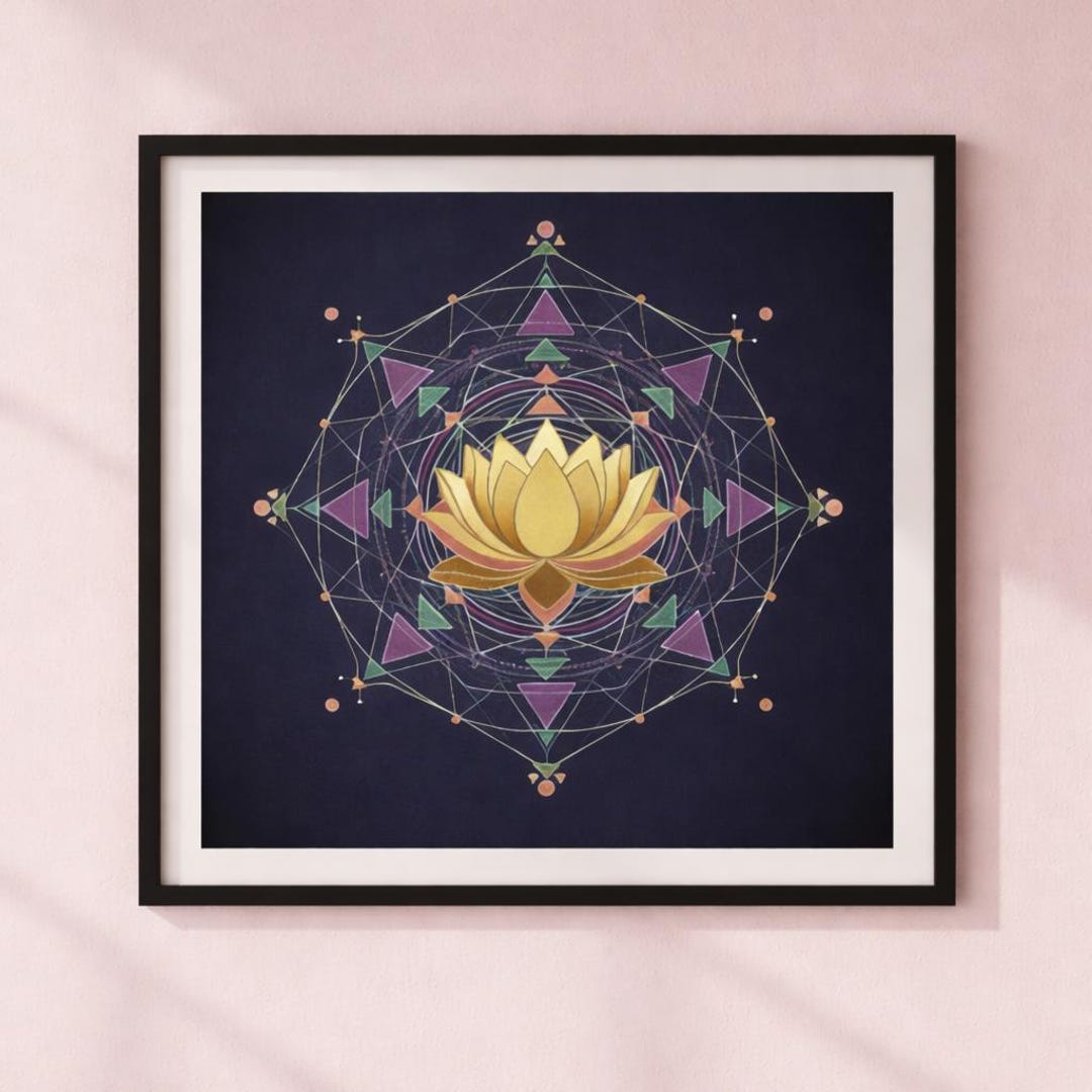 Lotus Flower Printable Wall Art | Sacred Geometry Digital Download ...