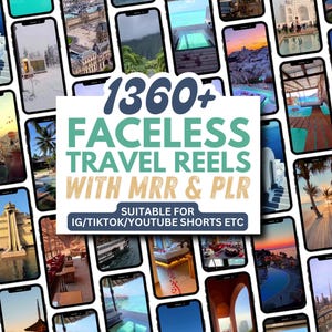 1360+ Travel Video Reels | Mega Faceless Bundle | Faceless Holiday and Vacation Reels | Tiktok and Instagram Luxury Travel Reels | MRR & PLR