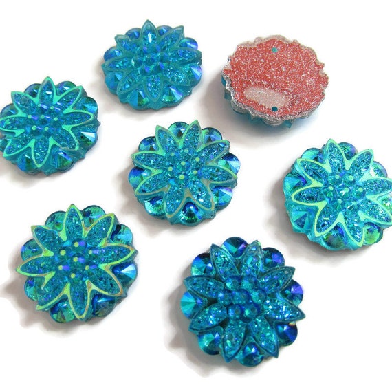25MM LARGE ROUND CABOCHONS,FLOWERY CLOTH DESIGN CHOOSE AMOUNT JEWELLERY MAKING