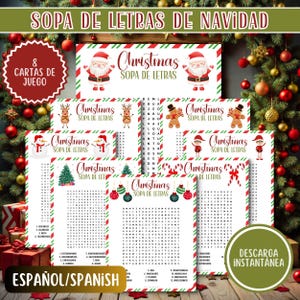 Sopa de Letras de Navidad | Juegos Festivos para Niños y Adultos | Actividad Imprimible | Descarga Instantánea