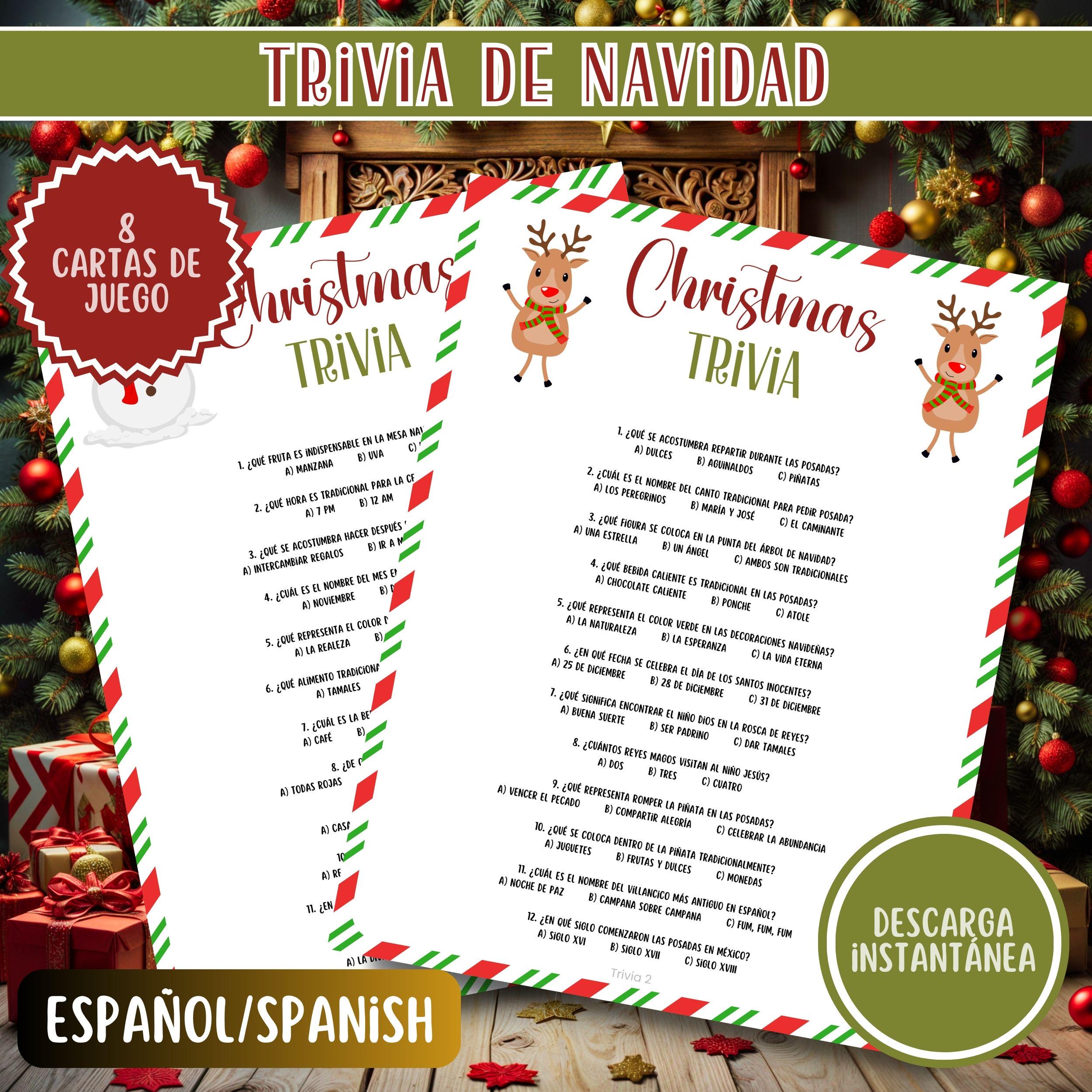 Juegos Para Fiesta De Navidad | Trivia Navideña Imprimible | Diversión ...