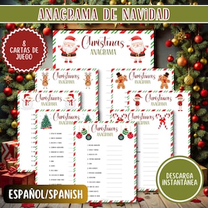 Anagrama Navideño para Niños y Adultos | Juegos de Fiesta | Actividad Imprimible para Navidad | Descarga Inmediata