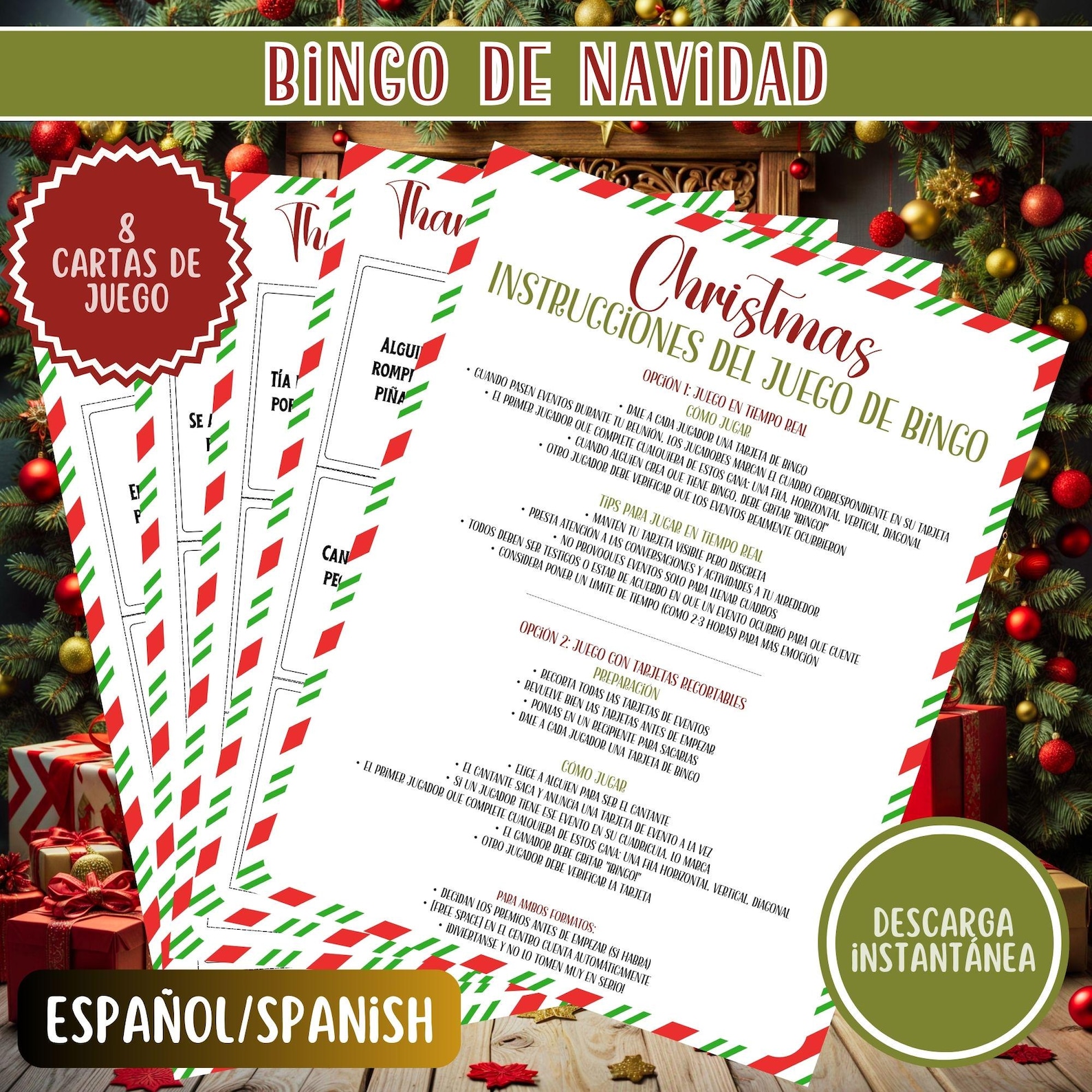 Bingo Navideño Para Imprimir | Juego De Bingo Navidad | Divertido Juego ...
