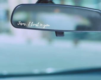 Catholic Rearview Sticker | Divine Mercy Vinyl Decal | Catholic Jesus Sticker for Rear View Mirror, Laptop, Water Bottle