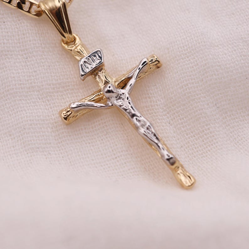 18K Gold Plated Crucifix Necklace | Gold Catholic Necklace | Crucifix Necklace Gift | Catholic Gift Ideas gold/silver