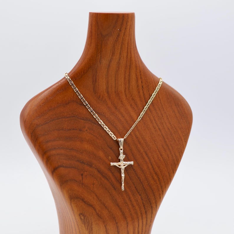 18K Gold Plated Crucifix Necklace | Gold Catholic Necklace | Crucifix Necklace Gift | Catholic Gift Ideas image 2