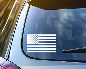 Waterproof American Flag Vinyl Decal – Patriotic Car Laptop Tumbler Sticker, USA Original Design, Durable Outdoor Accessory, Gift