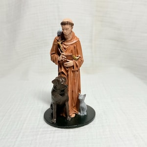 Catholic Statue – Handpainted St. Francis of Assisi, Devotional Art for Home Altar or Gift, Patron Saint Statue