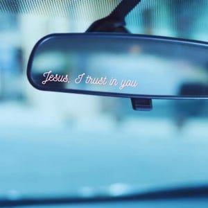 Divine Mercy Vinyl Mirror Sticker – Minimalist Catholic Decal | Waterproof Faith-Based Sticker for Bible, Laptop, or Water Bottle