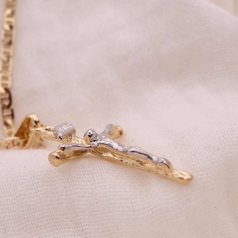18K Gold Plated Crucifix Necklace | Gold Catholic Necklace | Crucifix Necklace Gift | Catholic Gift Ideas image 5