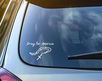 Vinyldekal med rosenkransmotiv – Patriotisk bilklistermärke, katolsk kristen biltillbehör, vattentät originaldesign, trosgåva