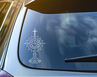 Minimalist Monstrance Eucharist Vinyl Sticker: Catholic Faith Decal