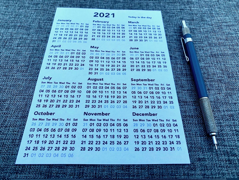 Printable 2021 Calendar 5x7 | Etsy
