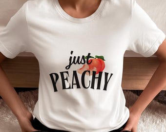 Just Peachy T-shirt,Vegetarian Clothes,Gift for Her,Bella Canvas Summer T-shirt