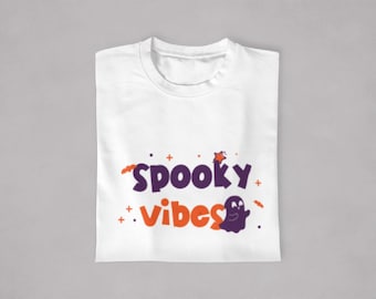 Halloween Ghost Shirt: Spooky Vibes Graphic Tee