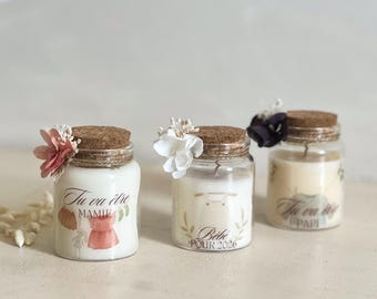 Mini-Maxi bougies personnalisées Naissance • Annonce grossesse • Cadeaux annonce naissance • Bougies parfumées • Cadeaux bébé •