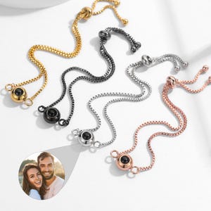 Personalized Couple Projection Bracelet • Custom Picture Inside Bracelet • Friendship Gift • Memorial Jewelry • Couple Photo Bracelet