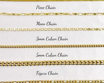 Stainless Steel Chain Necklace, Cuban Cable Figaro, Gold Silver