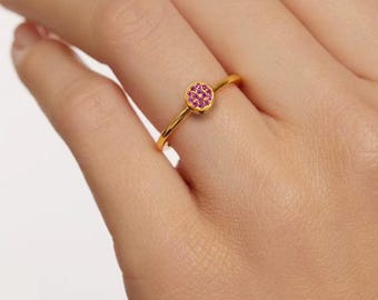 Birthstone Ring, Gold & Silver Plated, Dainty Stacking Ring, Rings for Women