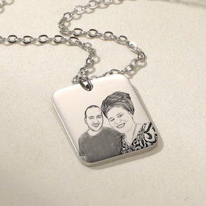 Custom Gold photo necklace Necklace, Personalized Portrait, Picture Pendant Necklace, Gift For Mom, Memorial necklace, Photo locket necklace