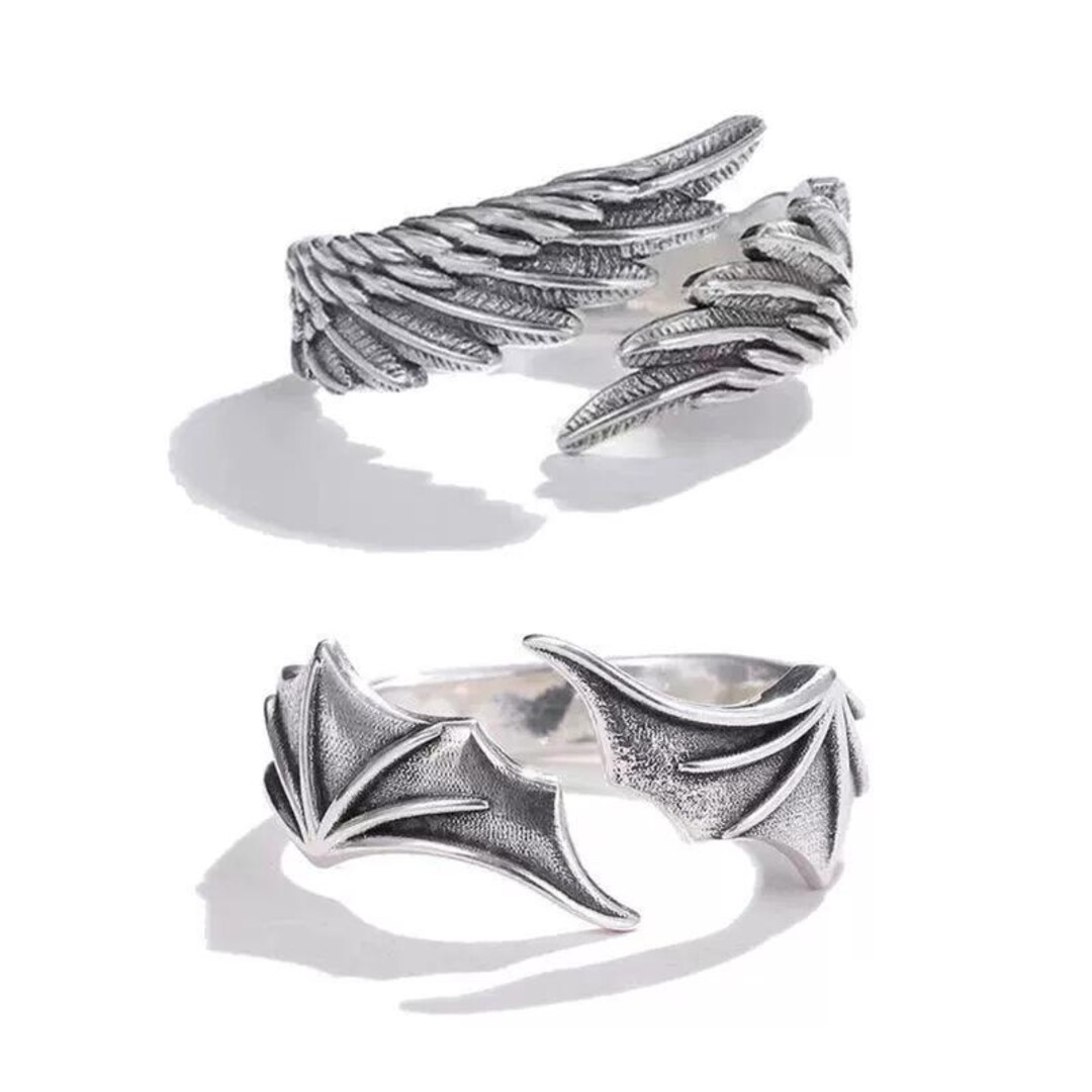 Vintage Bat Wing Ring, Gothic Angel Devil Ring, Custom Engraving - Etsy