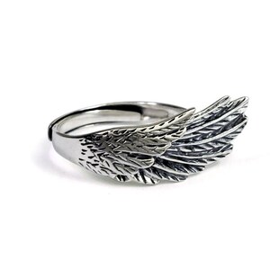 Vintage Bat Wing Ring, Gothic Angel Devil Ring, Custom Engraving Wing Ring