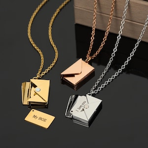Custom Love Letter Necklace: Secret Message Locket, Silver or Gold