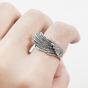 Vintage Bat Wing Ring, Gothic Angel Devil Ring, Custom Engraving image 9